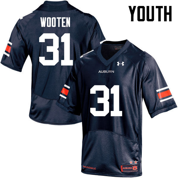 Youth Auburn Tigers #31 Chandler Wooten College Football Jerseys-Navy